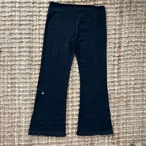 Lululemon Vintage Reversible Flare Leggings Black Gray Size 8 Bootcut Yoga Y2K